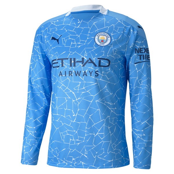 Tailandia Camiseta Manchester City 1ª ML 2020-2021 Azul